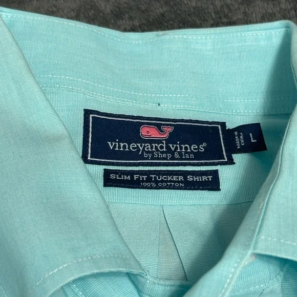 Vineyard Vines Shirt Mens Large Slim Fit Tucker Long Sleeve Blue - Picture 3 of 6